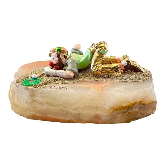 VTG Signed Numbered Ron Lee GOLFING CLOWN FIGURINE Putting Green Limited Edition - Picture 8 of 9